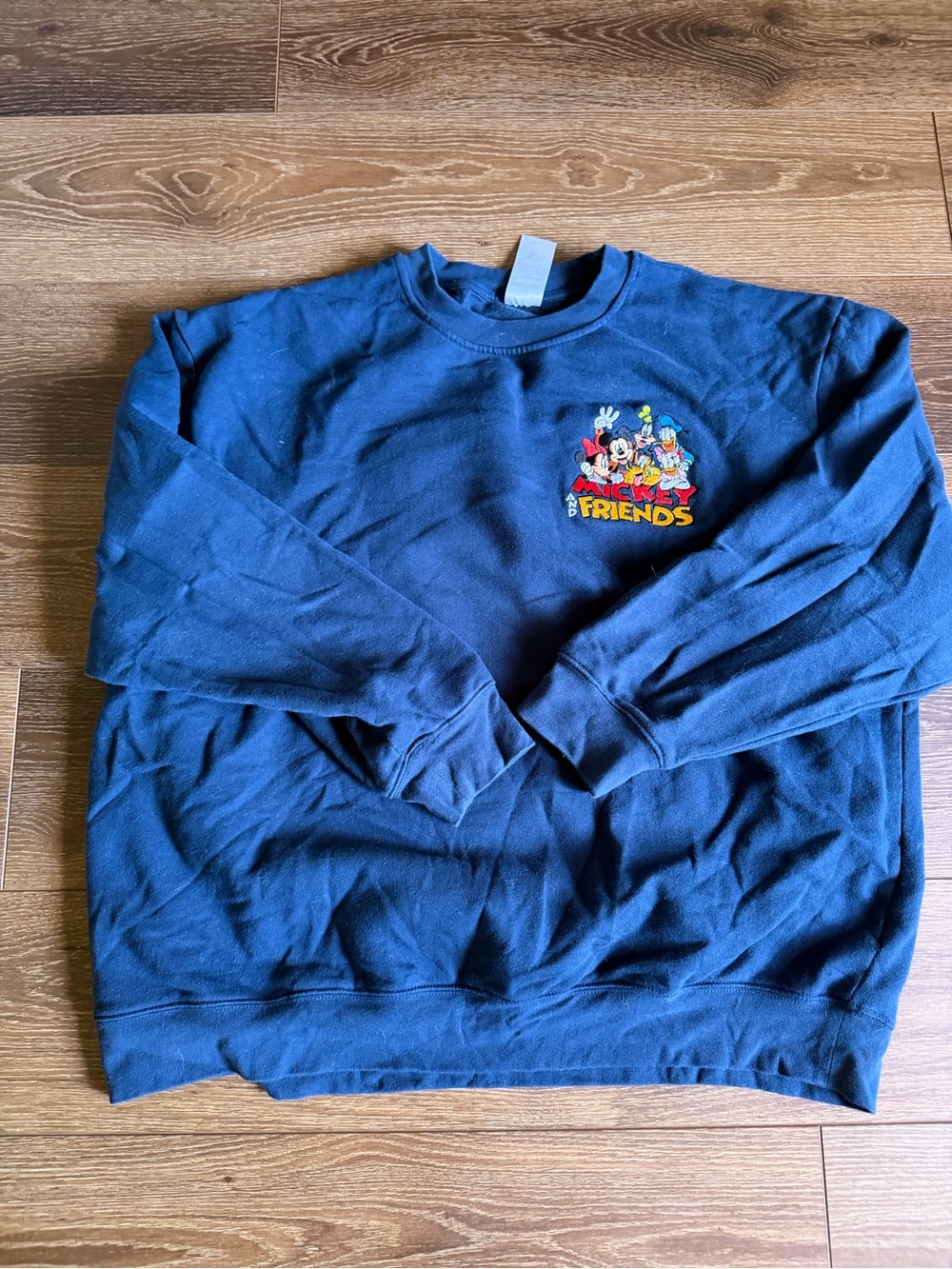Disney Navy Crewneck Sweatshirt with Mickey & Friends Chest Graphic